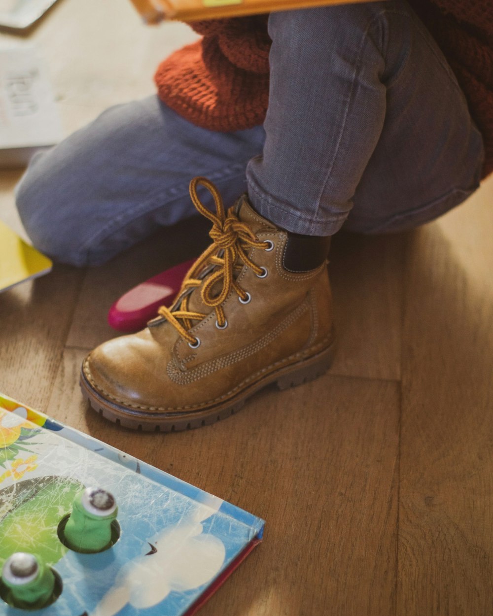 Bottines enfant camel