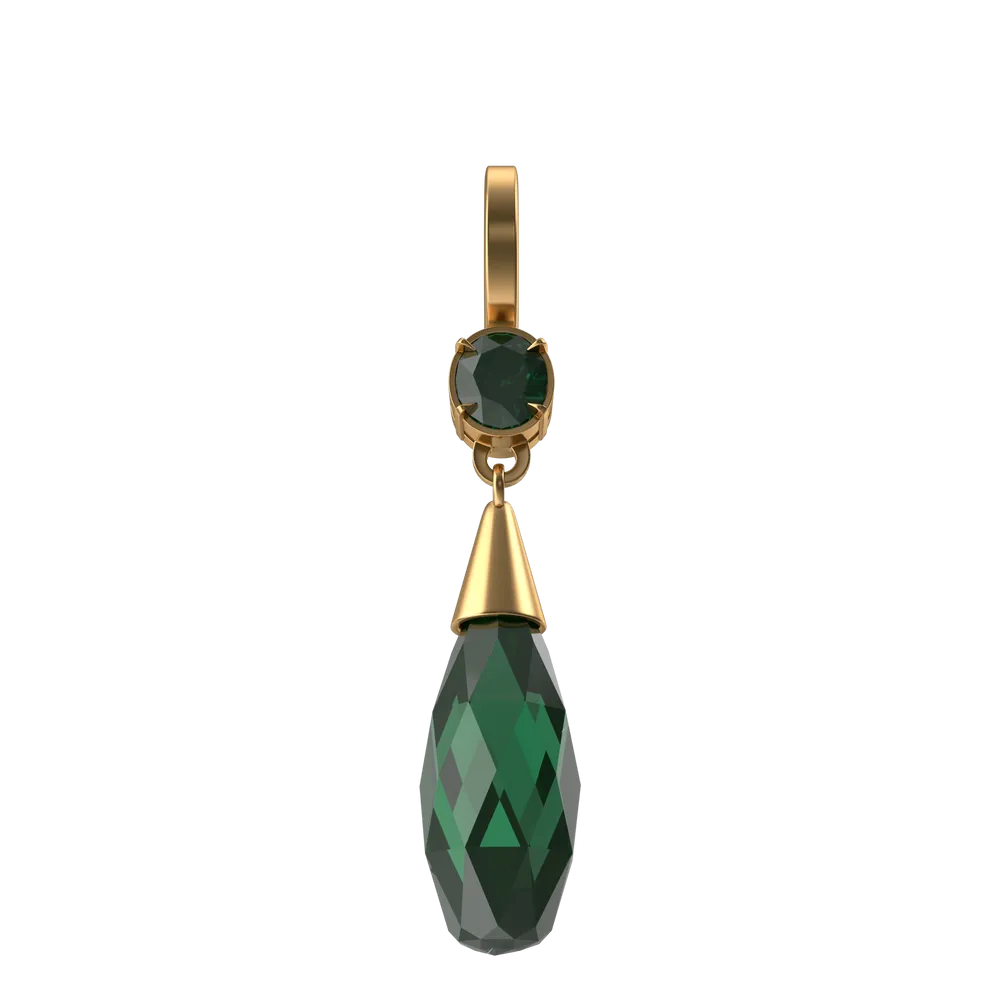 Boucles d'oreilles cristal vert