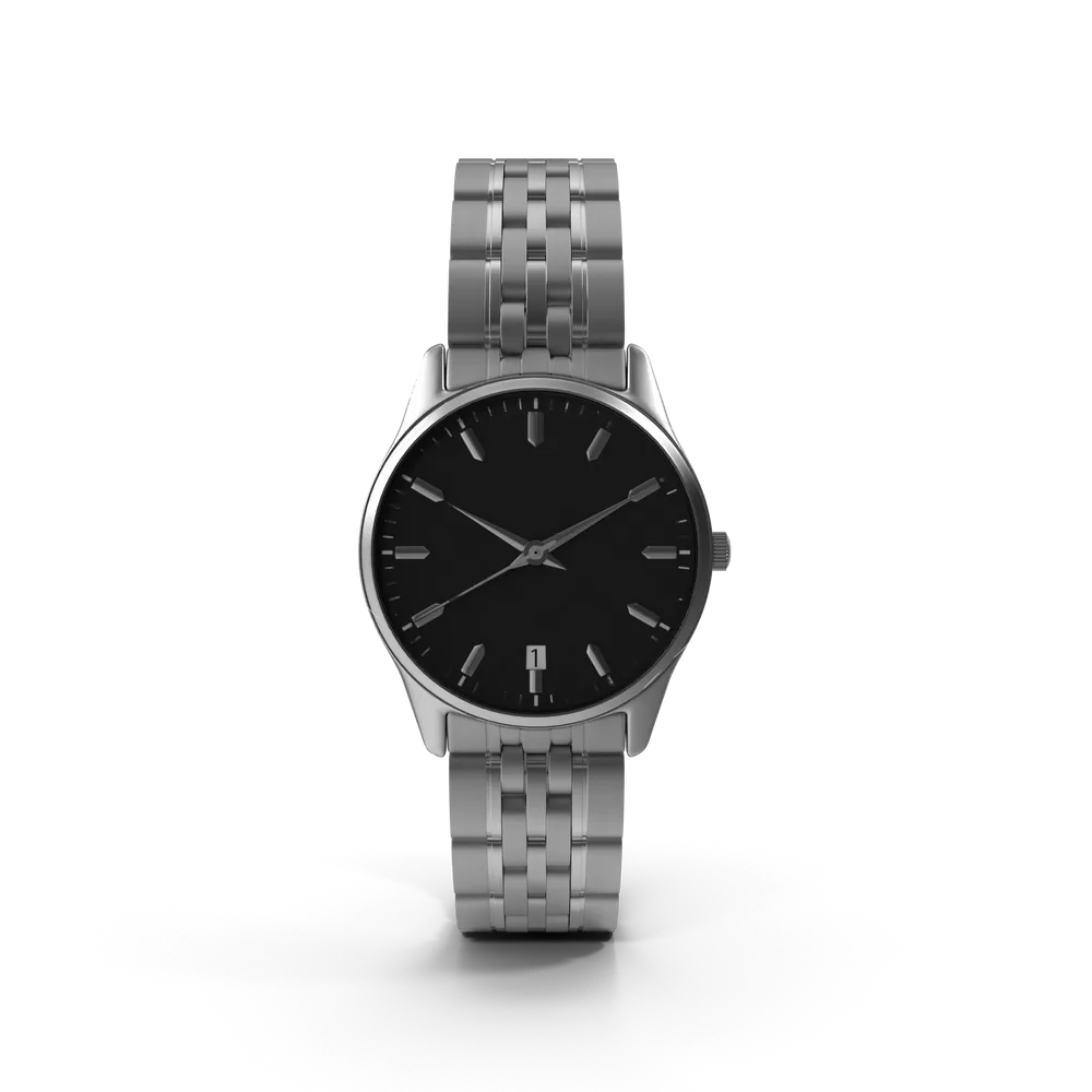 Montre acier cadran noir