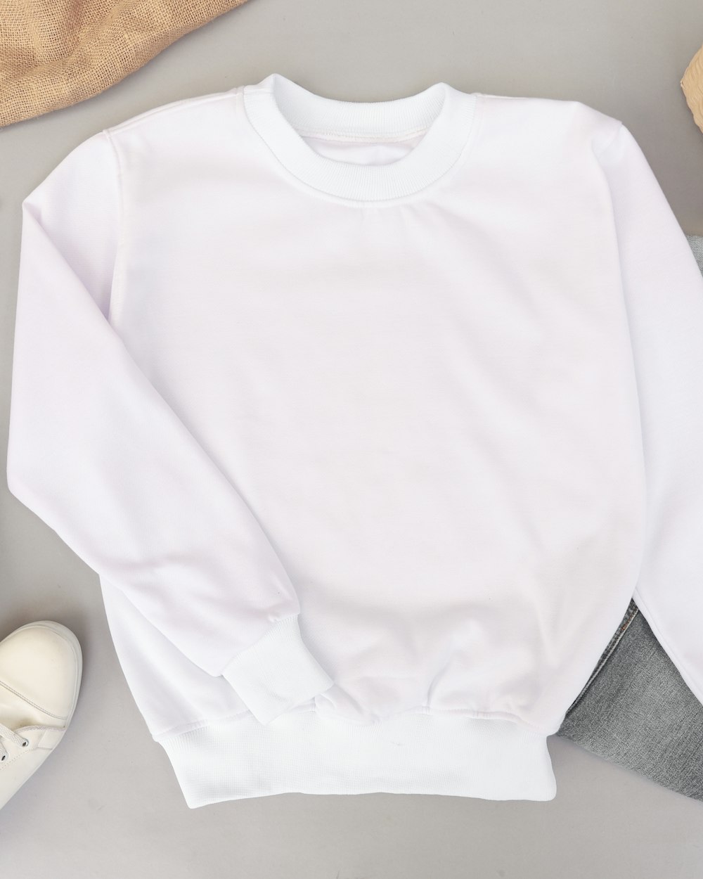 Sweat col rond blanc