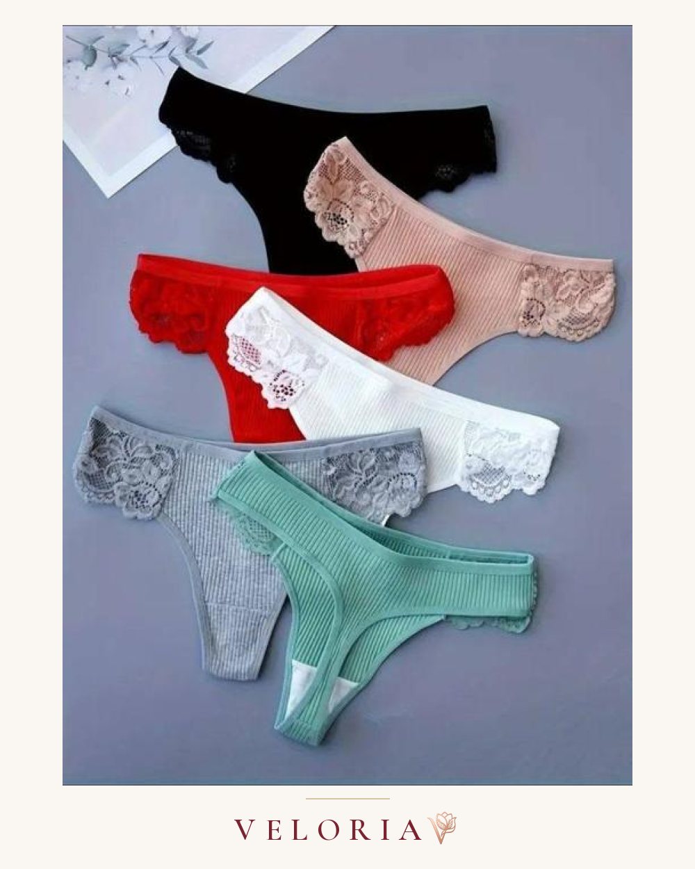 Culotte dentelle côtelée