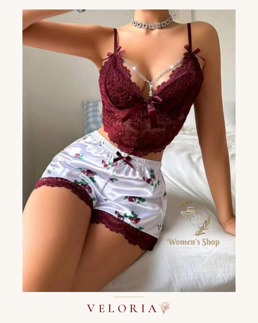 Ensemble de nuit caraco dentelle