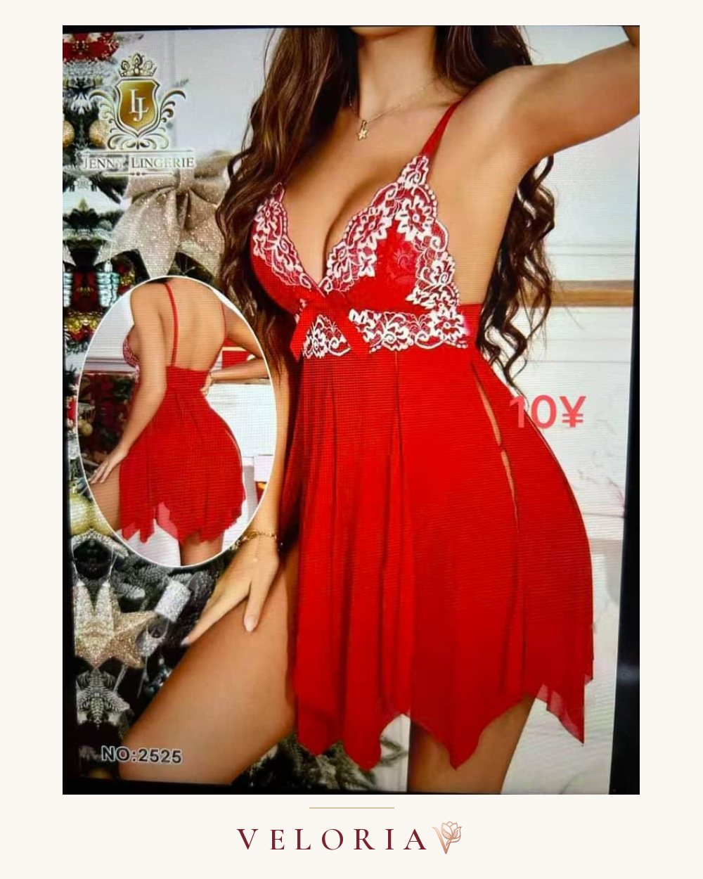 Nuisette satin brodée